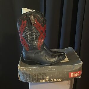 Dingo dark blue, red and black decorative cowboy boots